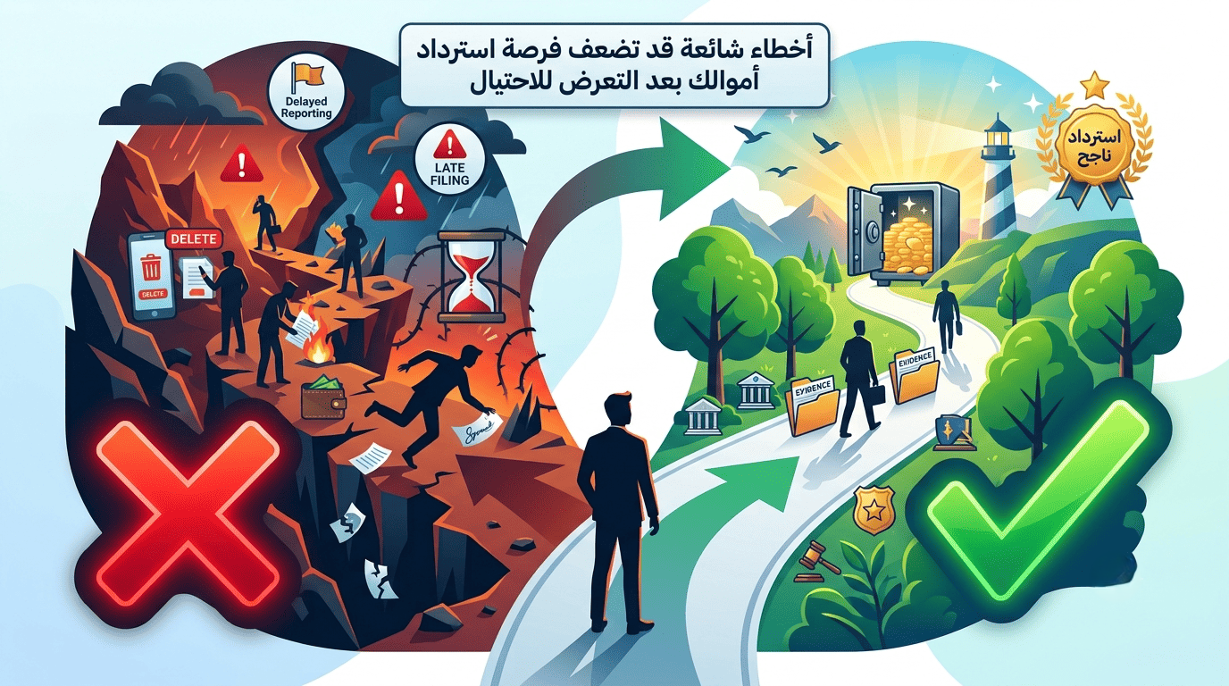 أخطاء شائعة قد تضعف فرصة استرداد أموالك بعد التعرض للاحتيال